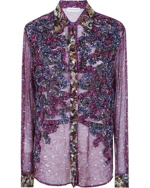 Dries Van Noten "Chevy" Chiffon Shirt - Purple
