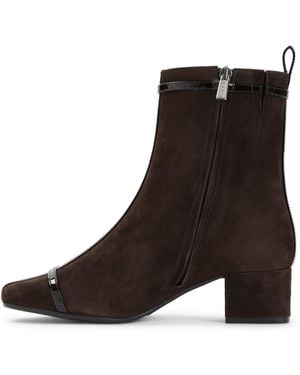 CAREL PARIS Chocolat Suede Leather Start Booties - Brown