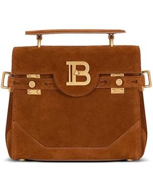Balmain Calfskin Handbag Handle Bag - Brown