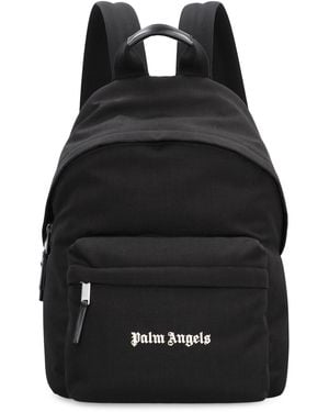 Palm Angels Logo Backpack Polyamide Backpacks - Black