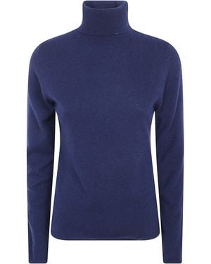 Rossopuro Long Sleeved Turtle Neck Sweater - Blue