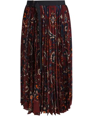 Sacai Floral Print Skirt - Purple