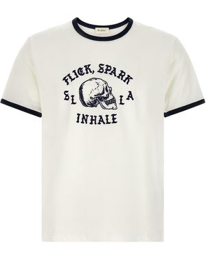 Second/Layer 'Flick, Spark, Inhale Ringer' T-Shirt - White