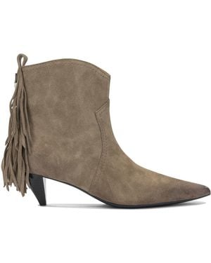 Pinko Suede Ankle Boots With Rubber Sole - Brown