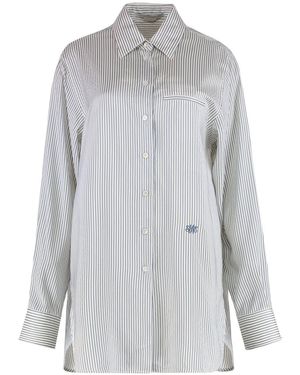 Stella McCartney Striped Silk Shirt - Gray