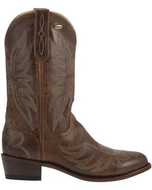 Mexicana "Aguila Mex" Embroidered Western Boots - Brown