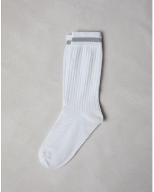 Brunello Cucinelli Ribbed Cotton Socks - Gray