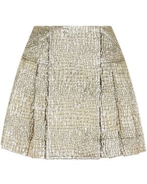 Simone Rocha Pleated Mini Kilt With Ties Skirt - Natural