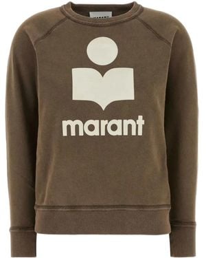 Isabel Marant Long-Sleeve Graphic Sweatshirt With Vintage Wash - Brown