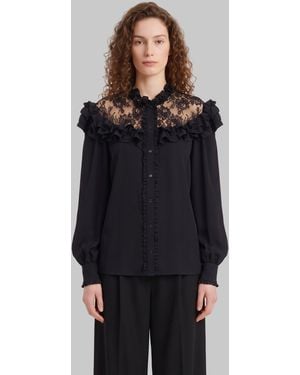 Chloé High-Neck Ruffled Blouse - Black