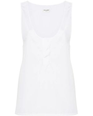 Saint Laurent Cotton Poplin Top - White