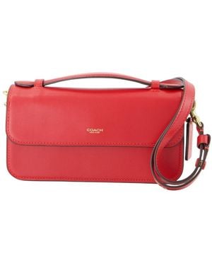 COACH "Elora" Grained Leather Crossbody Bag - Red