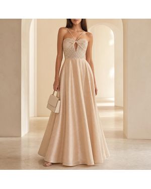 Lord & Taylor Heritage Lord & Taylor Heritage Ball Gown, Champagne Beaded Bodice - Natural