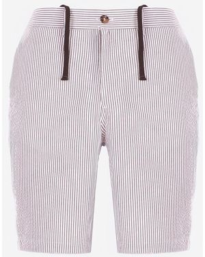 MC2 Saint Barth Shorts, Striped Cotton - Pink