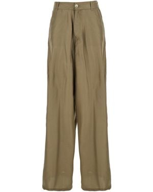 Jucca Silk Pants With Belt Loops - Green