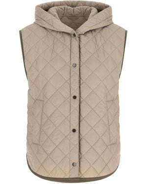 Brunello Cucinelli Diamond-Shaped Vest - Natural