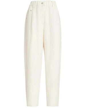 Brunello Cucinelli Viscose Linen Pants - White