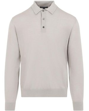 Sease Straw Fine Knit Neck Polo - Gray