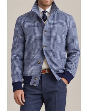 Brunello Cucinelli Wool Blend Checked Jacket - Blue