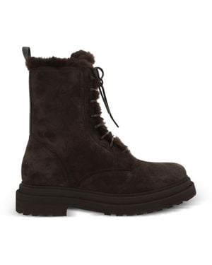 Brunello Cucinelli Laced Ankle Boots - Black