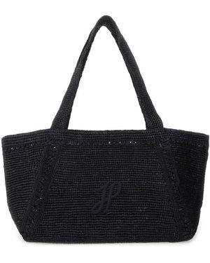 Patou Large Jp Monogram Trapeze-Design Tote Bag - Black
