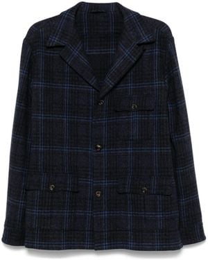 Finamore 1925 Wool Single-Breasted Jacket - Blue