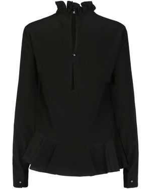 Givenchy Ruffled Silk Blouse - Black
