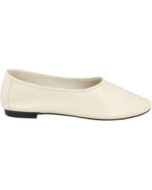 BY FAR Prudence Leather Flats - Natural