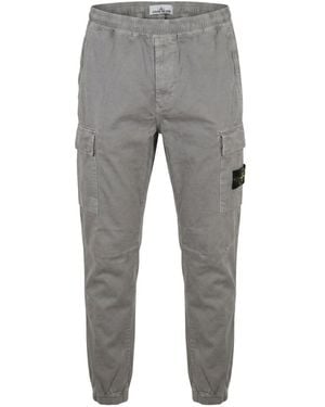 Stone Island Cotton Cargo Pants - Gray