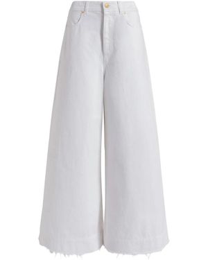 Alberta Ferretti Dyed Denim Cotton Pants - White