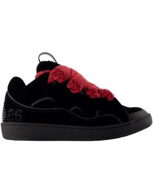 Lanvin Curb Jersey Velvet Sneakers - Black
