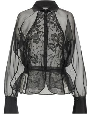 Ermanno Scervino Silk And Lace Shirt - Black