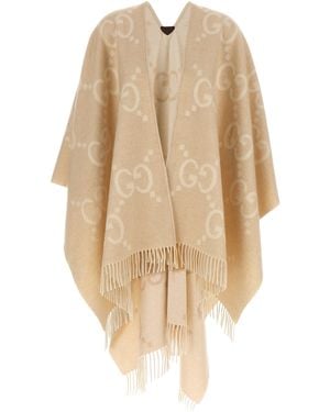 Gucci 'Gg' Reversible Cape - Natural