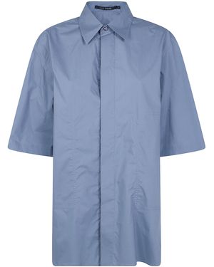 Sofie D ́hoore "Bodhi" Short Sleeve Shirt With Hidden Closure - Blue