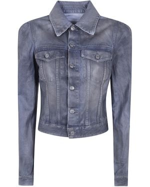 7 For All Mankind Puff Sleeves Trucker - Blue