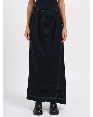Marc Le Bihan Long Wool Skirt - Black