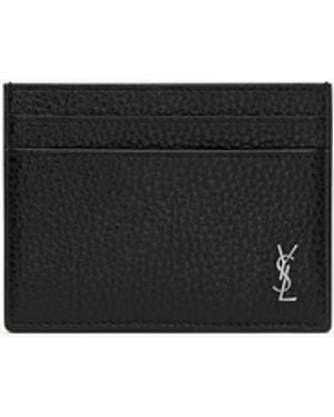 Saint Laurent Cassandre Leather Cards Holder - White