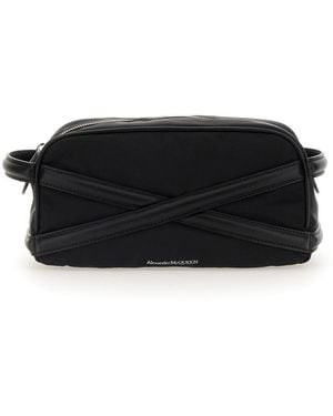 McQueen Beauty Case With Logo - Black