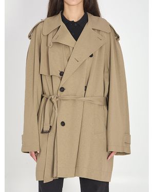Balenciaga Short Cocoon Trench - Natural
