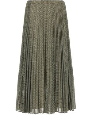 Vince Houndstooth Pleated Skirt - Green