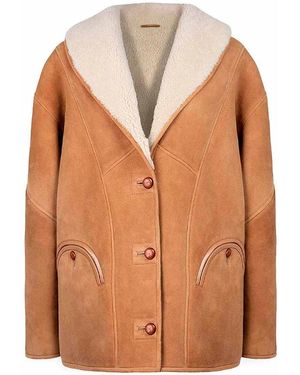 Blazé Milano 'Tatoosh Shearling' Coat - Brown