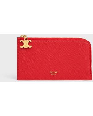 Celine Long Zipped Card Holder - Red