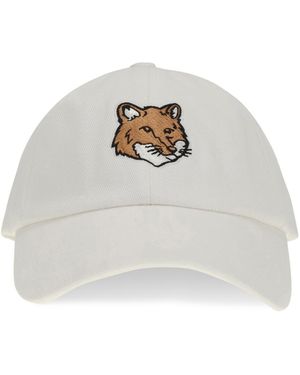 Maison Kitsuné Baseball Cap Natural Fox - White