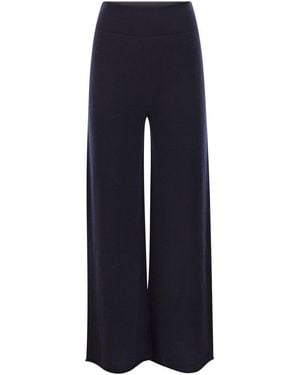 Vanisé Cashmere Wide-Leg Pants - Blue
