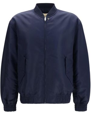 Valentino Nylon Jacket With Ruffles - Blue