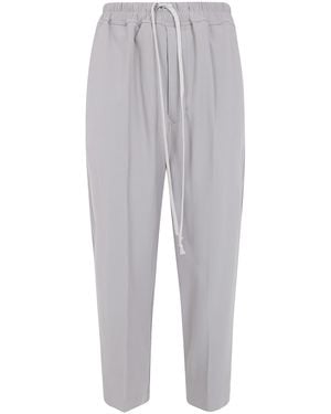 Rick Owens "Drawstring Astaires" Cropped Pants - Gray