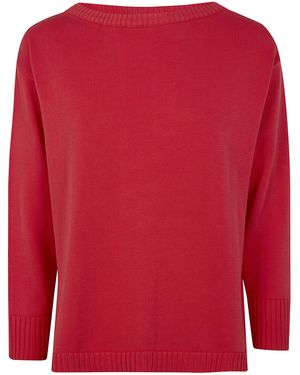 Rossopuro Long Sleeved Boat Neckline Sweater - Red