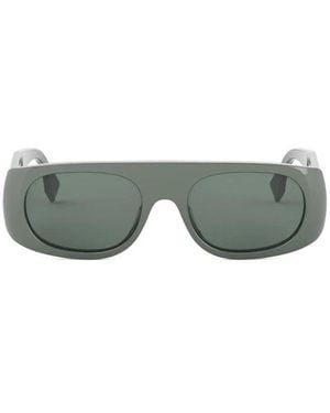 Fendi Sunglasses Rectangle Full Rim, Shiny Frame And Lens Fe40169I96N - Gray
