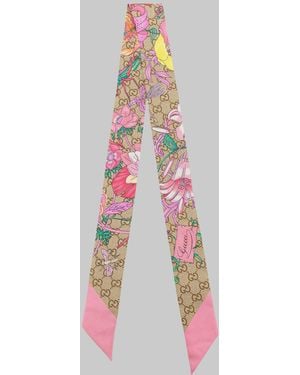 Gucci Printed Silk Ribbon - Pink