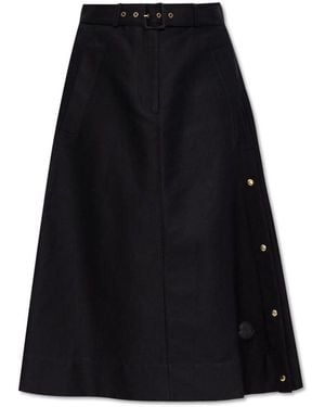 Moncler Skirt With Logo - Black